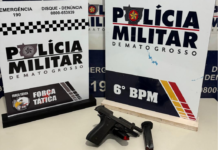Polícia conduz três faccionados e apreende arma de fogo utilizada em homicídio em Cáceres