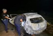 Homem é encontrado carbonizado dentro de carro incendiado em Sinop