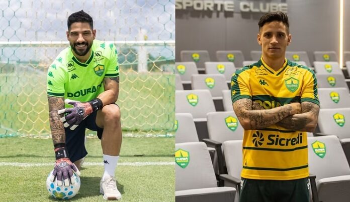 O volante Luiz Otávio e o goleiro Marcelo Carné, reforços do Dourado