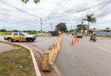 Canteiro da Avenida das Torres, no Pedra 90, é interditado