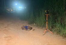 Bandido de tornozeleira é executado e corpo é arremessado de carro no Contorno Leste