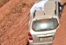 Motorista morre preso às ferragens após carro cair em vala na zona rural de Sinop