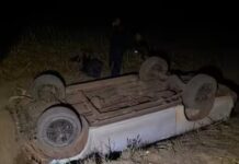 Homem morre após caminhonete capotar e cair em vala em estrada rural em MT
