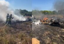 Avião fora do radar cai e pega fogo em fazenda de cidade de MT