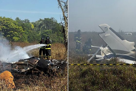 avião queda agua boa